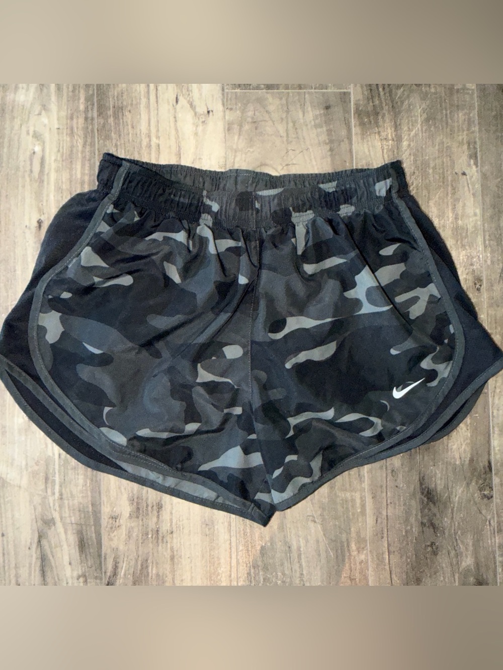 Nike Women’s Black & Gray Camo Athletic Shorts